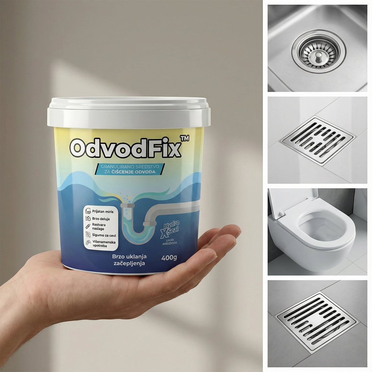 OdvodFix™ Granule za odvode Sa prijatnim mirisom limuna 🍋