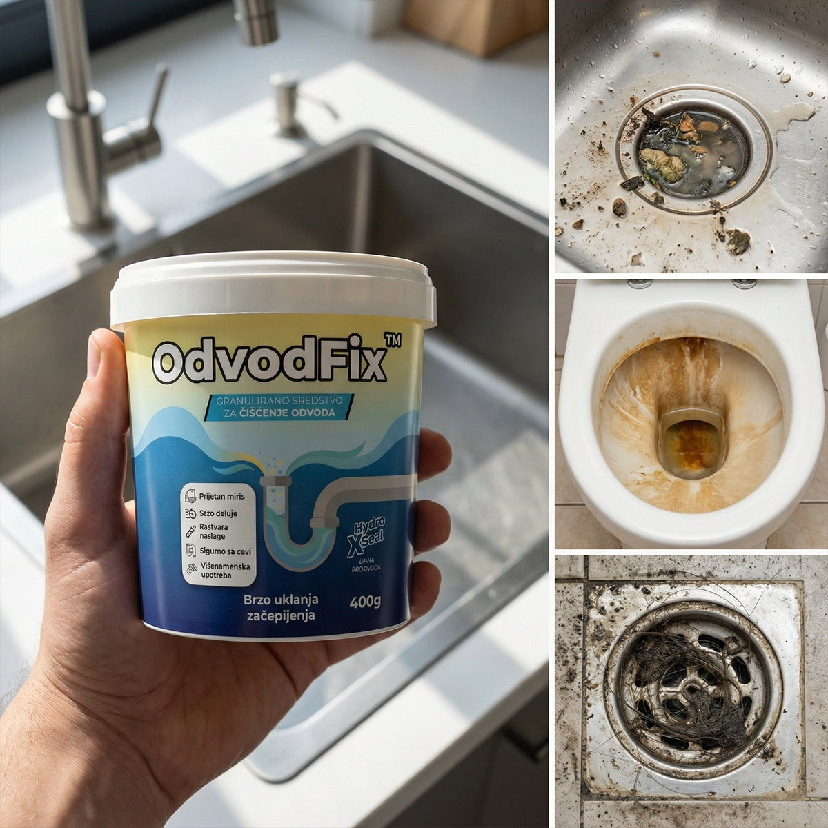 OdvodFix™ Granule za odvode Sa prijatnim mirisom limuna 🍋